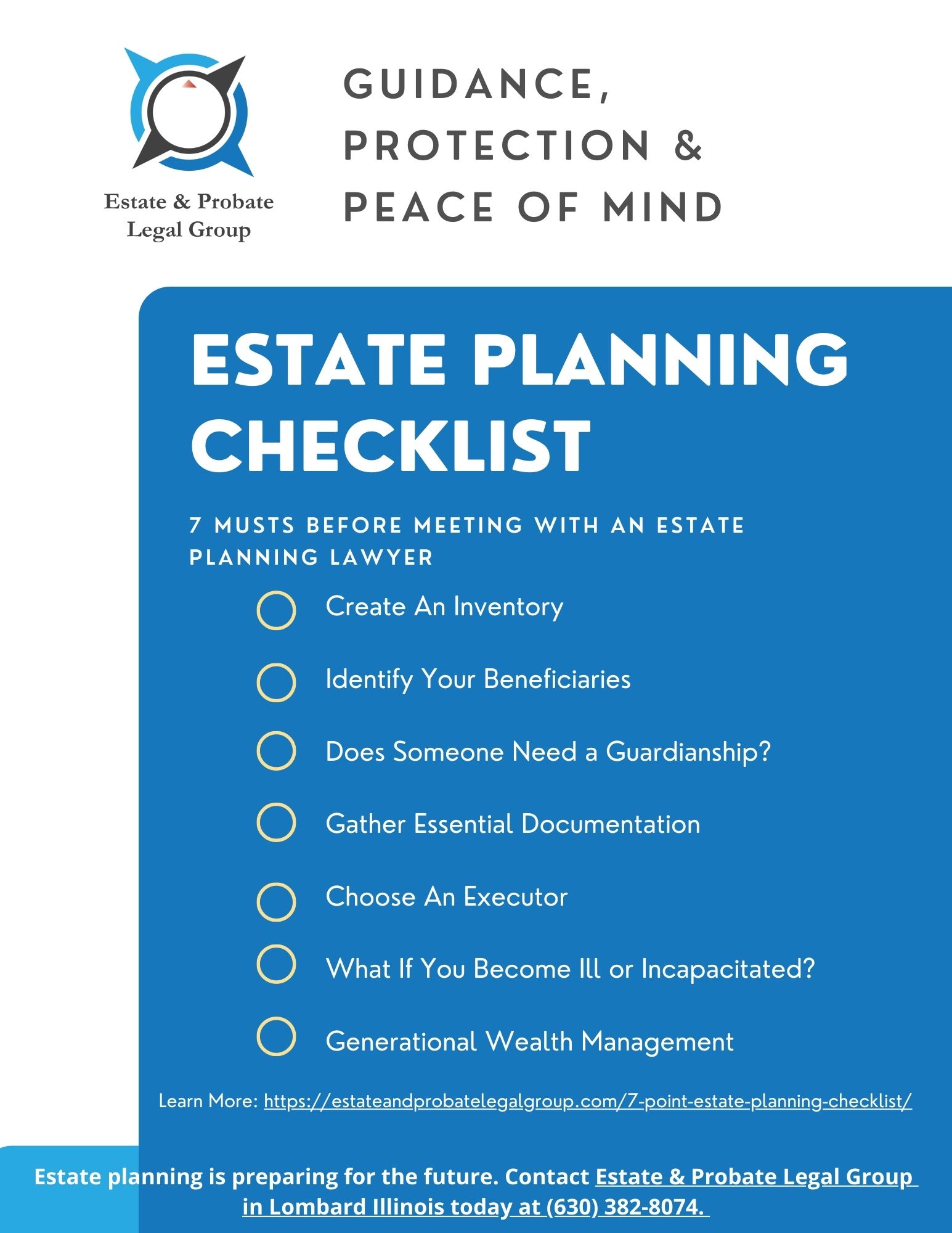 7 Point Estate Planning Checklist Estate and Probate Legal Group
